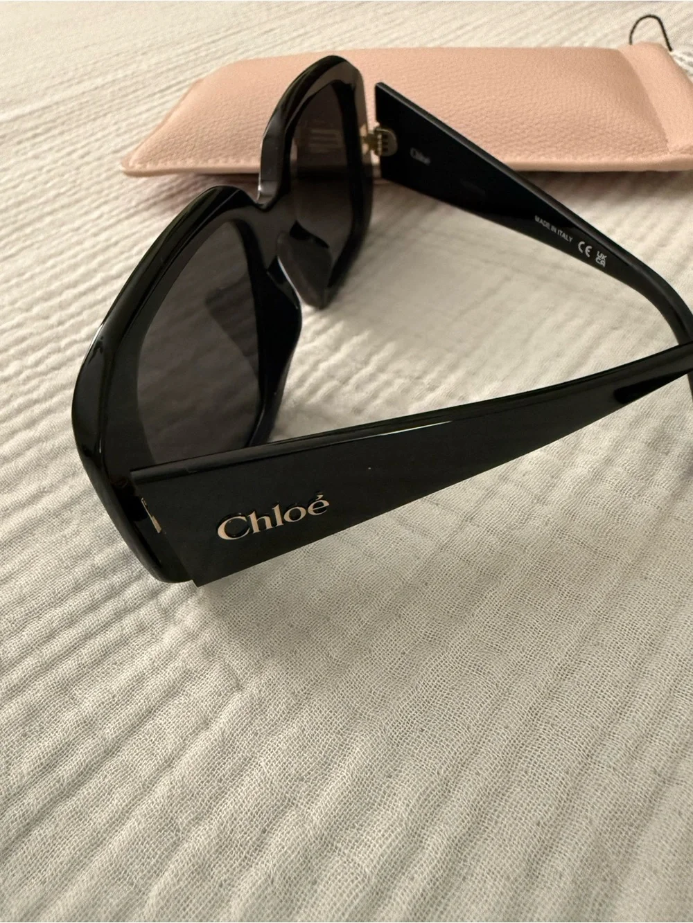Chloé 54mm Square Sunglasses BLACK NWOT w case and cleaning cloth